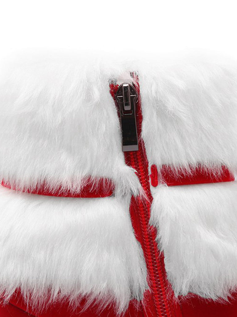 Retro Christmas Short Plush High Heel Shoes — vintage elegance for the modern woman