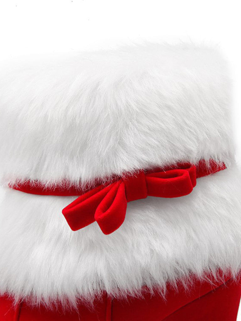 Retro Christmas Short Plush High Heel Shoes: timeless style reimagined