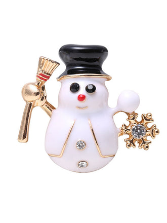 Retro Christmas Snowman Rhinestone Brooch: timeless style reimagined