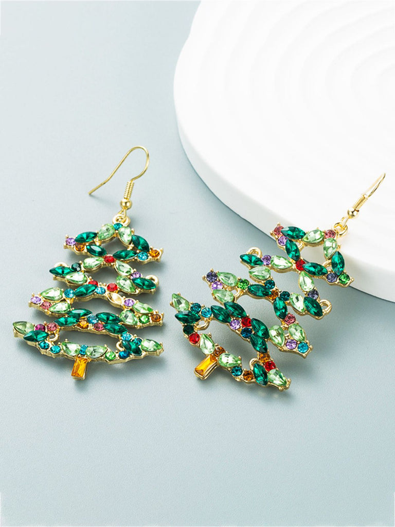 Retro Christmas Tree Alloy Earrings — vintage elegance for the modern woman