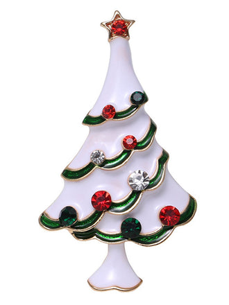 Retro Christmas Trees Rhinestone Brooch: timeless style reimagined