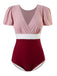Retro Flare Sleeve One-Piece Swimsuit — vintage elegance for the modern woman