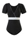 Retro Flare Sleeve One-Piece Swimsuit: timeless style reimagined