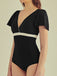 Retro Flare Sleeve One-Piece Swimsuit: timeless style reimagined