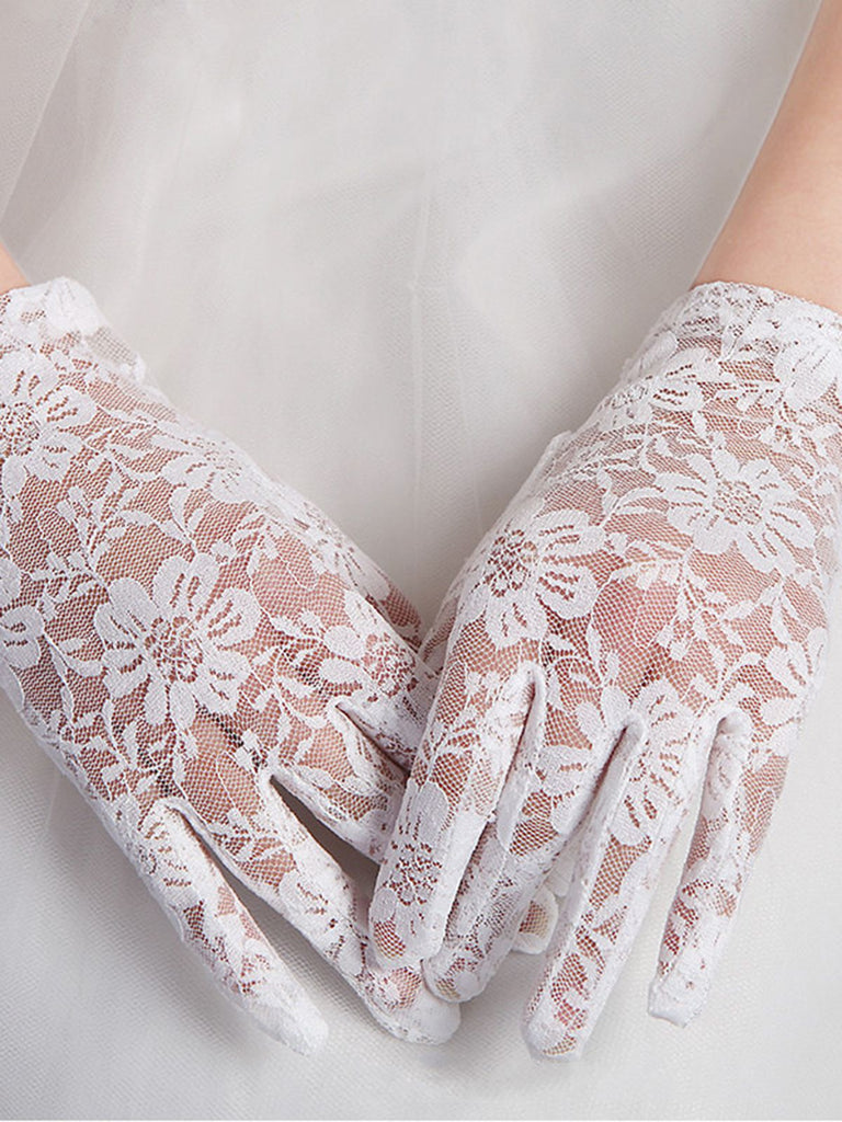 Retro Floral Lace Sheer Gloves — vintage elegance for the modern woman