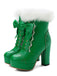 Retro Furry Bowknot Chunky Heel Snow Boots — vintage elegance for the modern woman