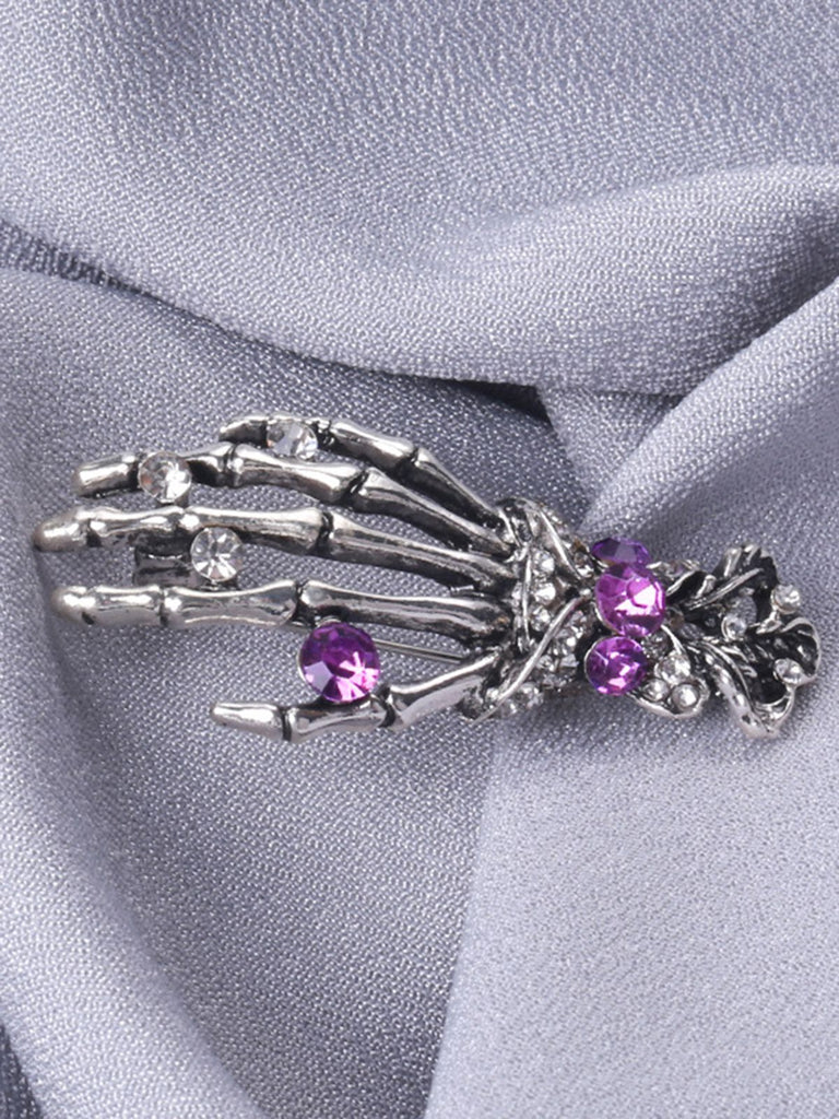 Retro Halloween Skeleton Hand Brooch — vintage elegance for the modern woman