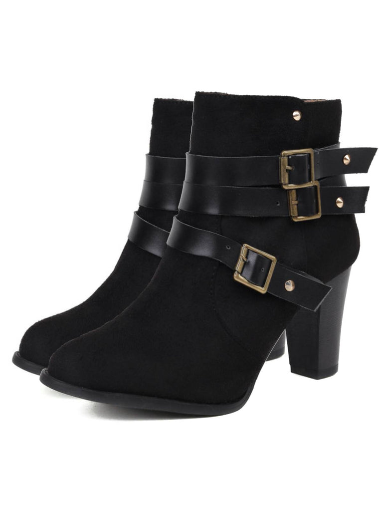 Retro Leather Belt Suede High Heel Shoes — vintage elegance for the modern woman