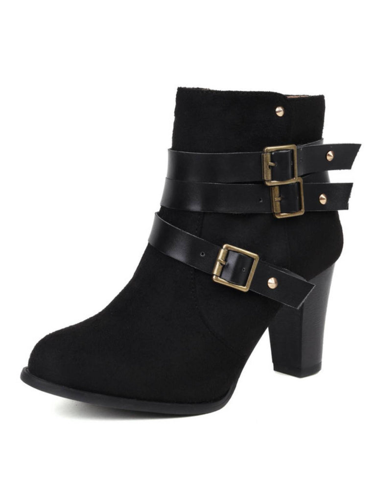 Retro Leather Belt Suede High Heel Shoes: timeless style reimagined