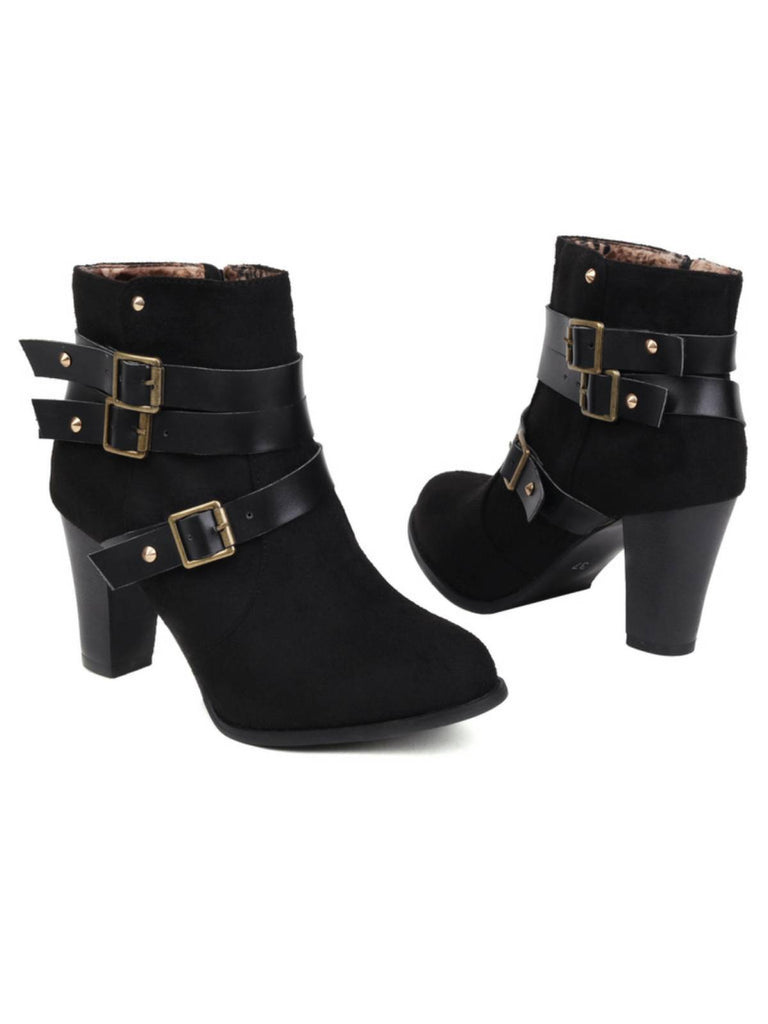 Retro Leather Belt Suede High Heel Shoes: timeless style reimagined