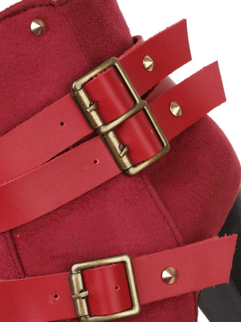 Retro Leather Belt Suede High Heel Shoes: timeless style reimagined