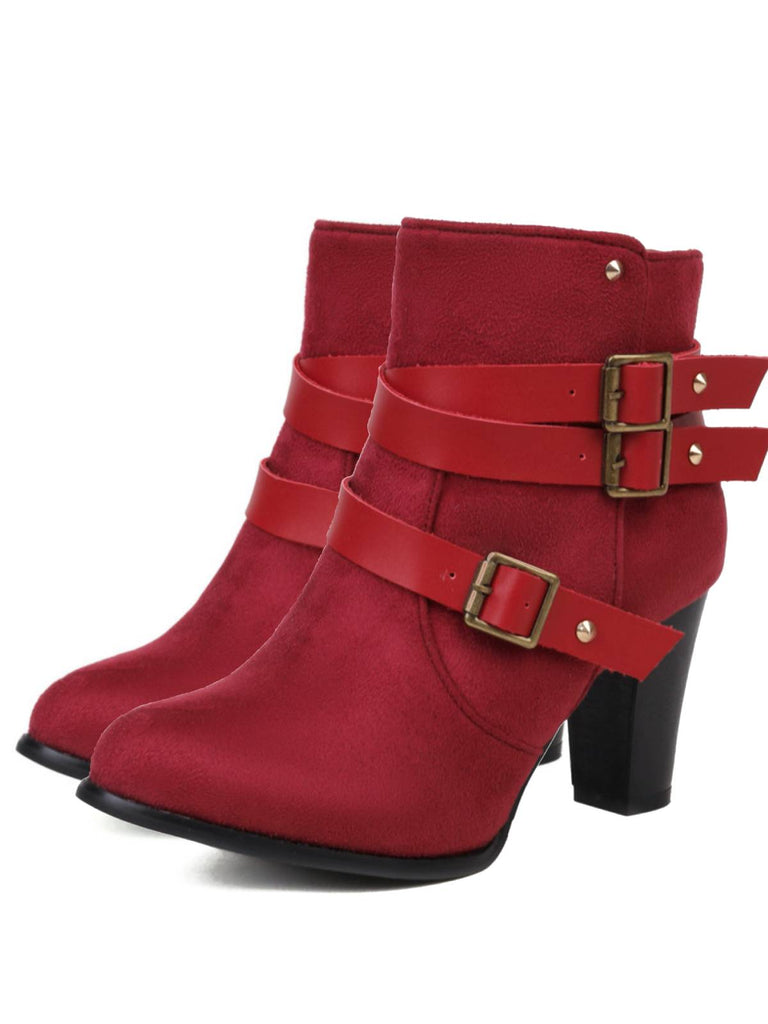 Retro Leather Belt Suede High Heel Shoes — vintage elegance for the modern woman