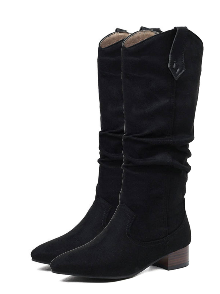 Retro Long Plush Solid Warm Boots — vintage elegance for the modern woman