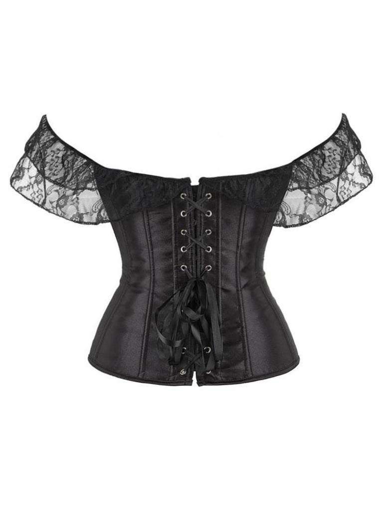 Retro Off-shoulder Lace Solid Corset — vintage elegance for the modern woman