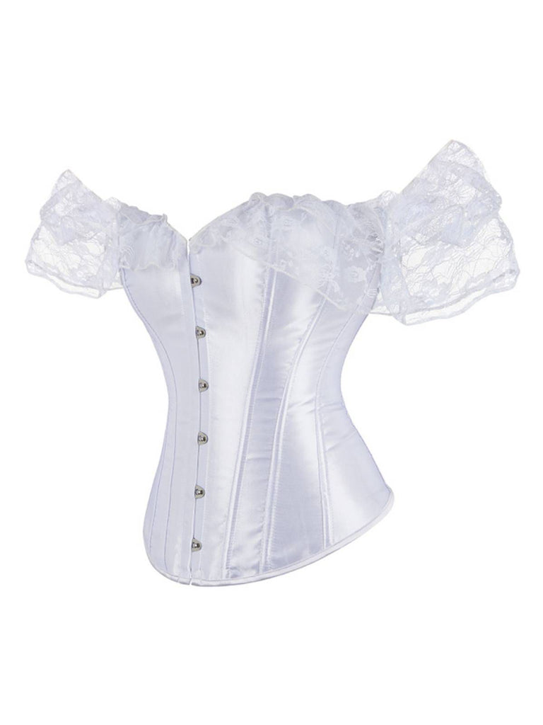 Retro Off-shoulder Lace Solid Corset — vintage elegance for the modern woman
