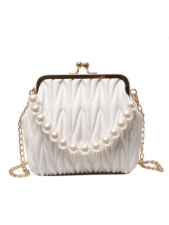 Retro Pearl Chain Solid Frame Bag: timeless style reimagined