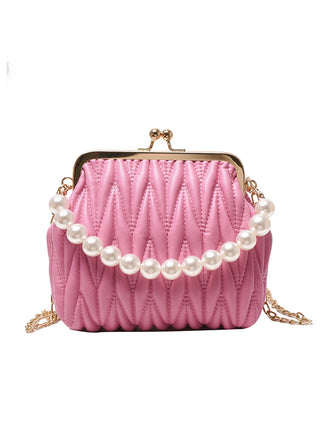 Retro Pearl Chain Solid Frame Bag: timeless style reimagined