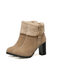 Retro Plus Velvet Chunky Heel Short Boots: timeless style reimagined