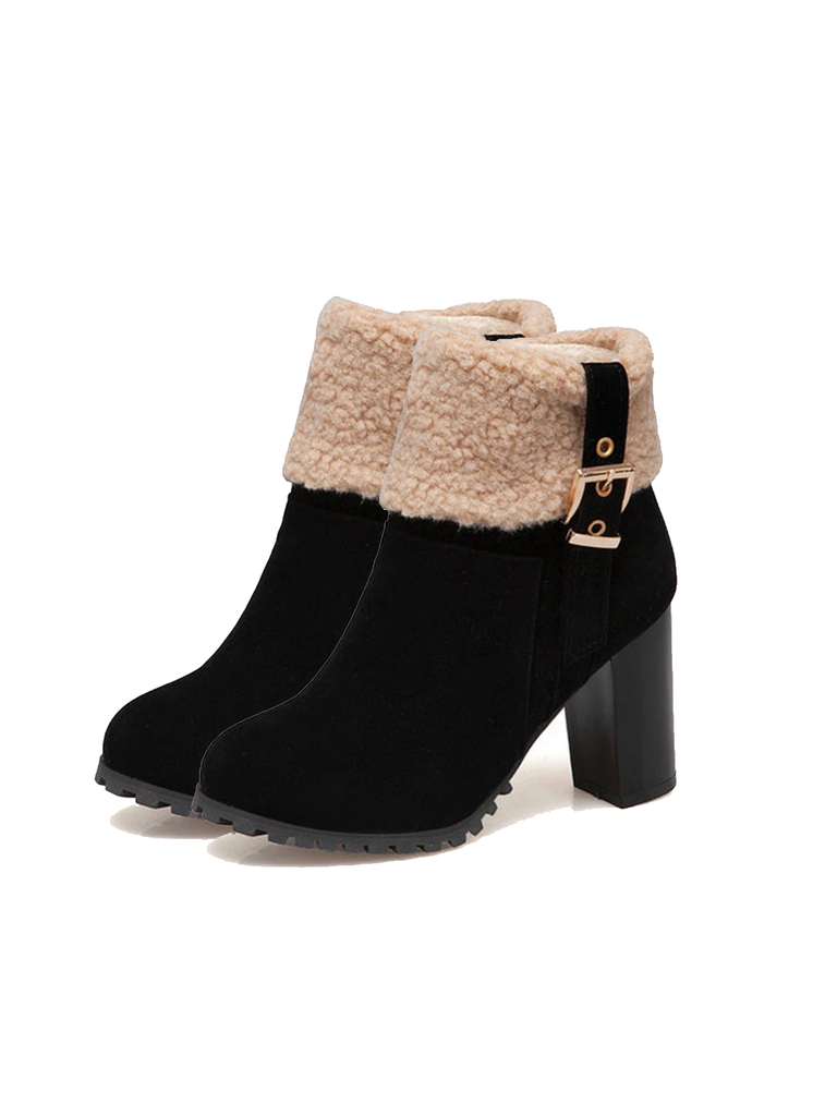 Retro Plus Velvet Chunky Heel | vintage shoes, retro heels