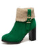 Retro Plus Velvet Chunky Heel Short Boots — vintage elegance for the modern woman