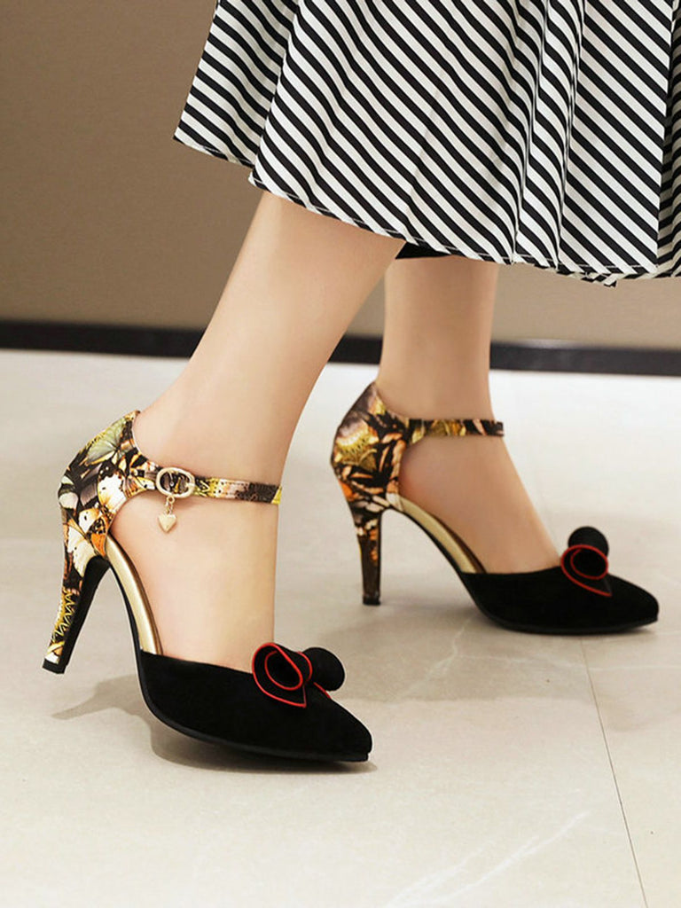 Retro Pointed Toe Bow High Heel Shoes: timeless style reimagined