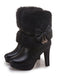 Retro Solid Furry Chunky Heel Short Boots — vintage elegance for the modern woman