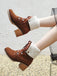 Retro Solid Lace-up Martin Boots — vintage elegance for the modern woman