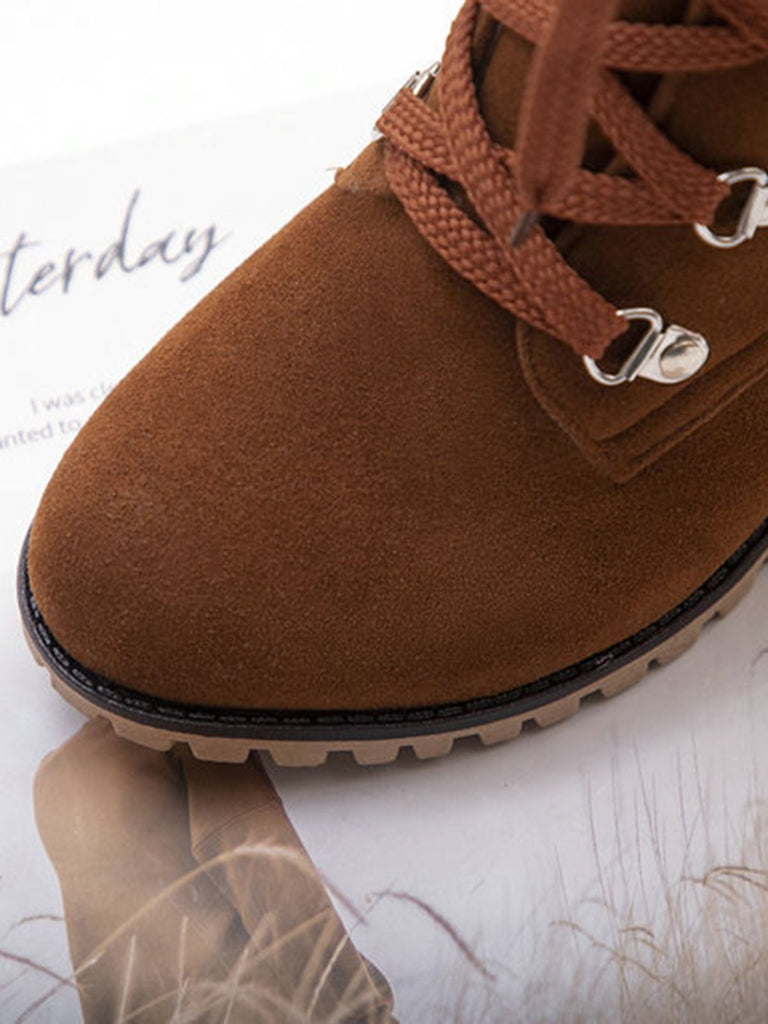 Retro Solid Lace-up Martin Boots: timeless style reimagined