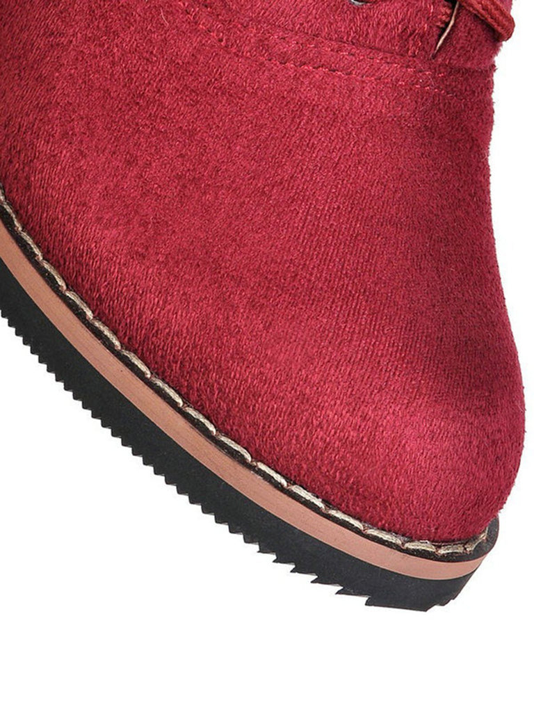 Retro Solid Lace-up Thick Heel Shoes: timeless style reimagined