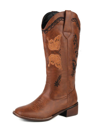 Retro Solid Leather Long Heel Boots, vintage fashion, retro style - perfect for women who love vintage and retro fashion
