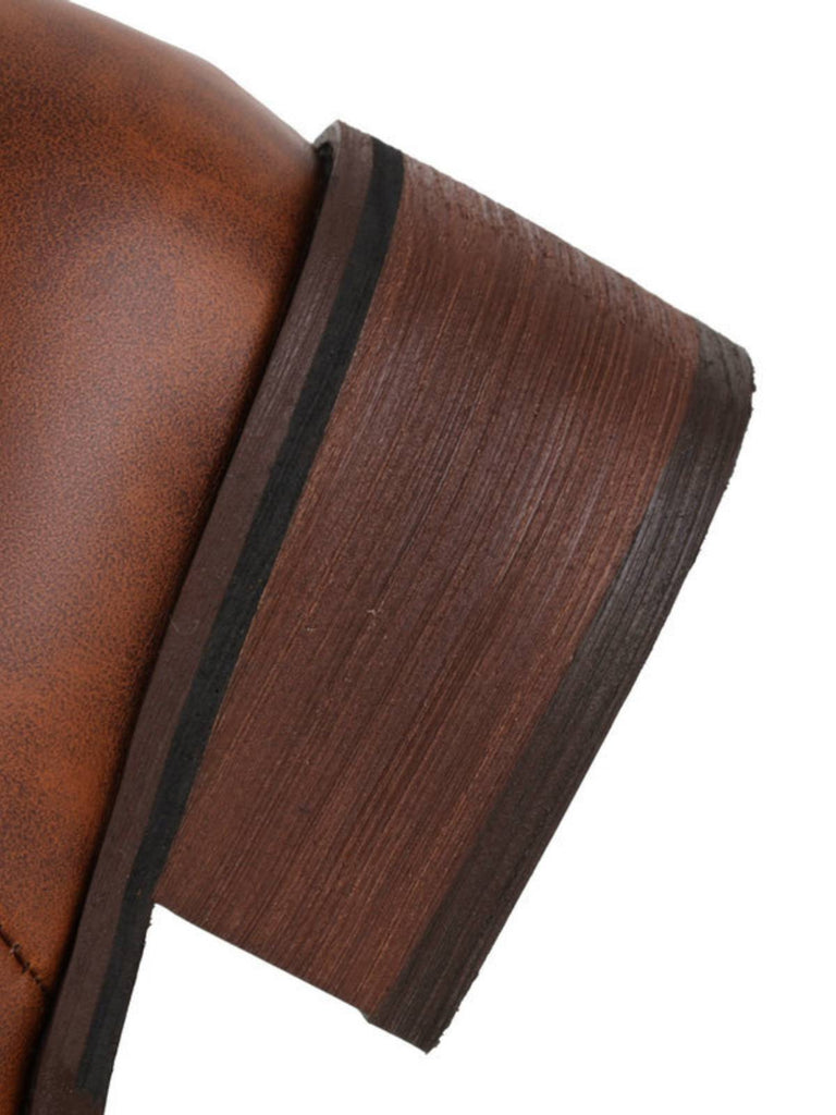 Retro Solid Leather Long Heel Boots, vintage fashion, retro style - perfect for women who love vintage and retro fashion