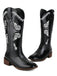 Retro Solid Leather Long Heel Boots, vintage fashion, retro style - perfect for women who love vintage and retro fashion