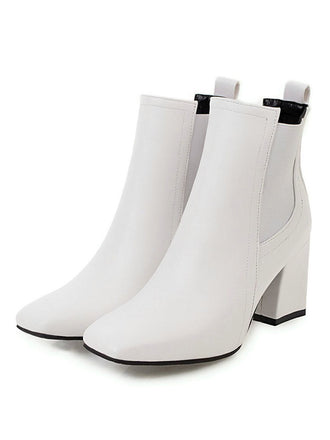 Retro Solid Thick Heel Short Boots: timeless style reimagined