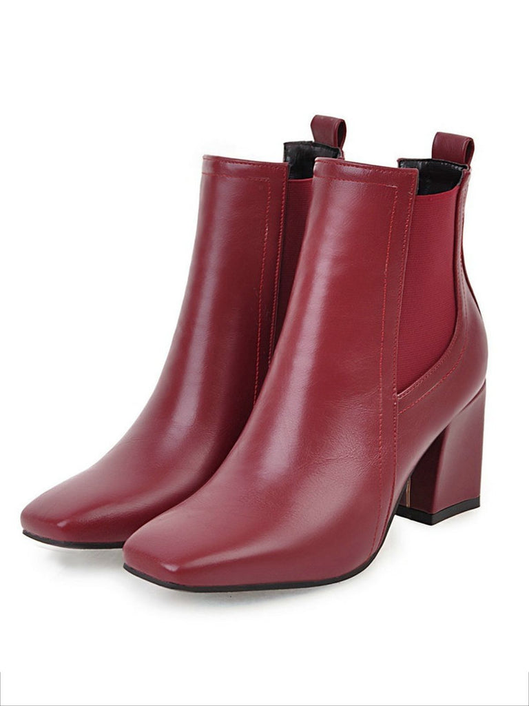Retro Solid Thick Heel Short Boots — vintage elegance for the modern woman