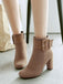 Retro Solid Thick Heel Short Boots — vintage elegance for the modern woman