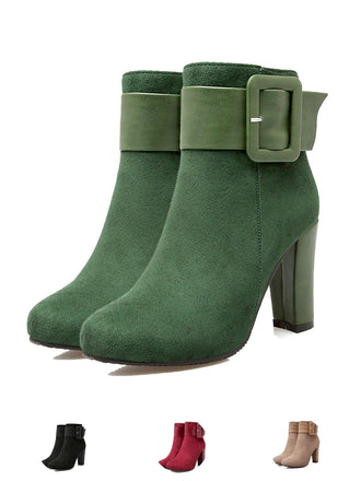 Retro Solid Thick Heel Short Boots: timeless style reimagined