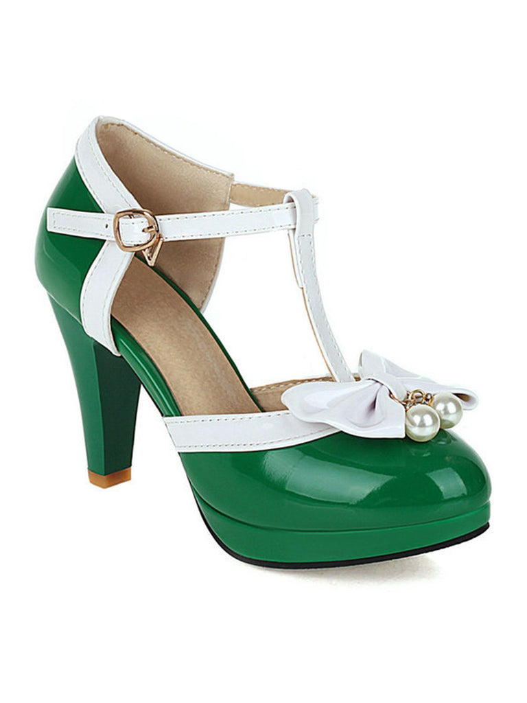Retro T-Strap Bow High Heel Shoes: timeless style reimagined