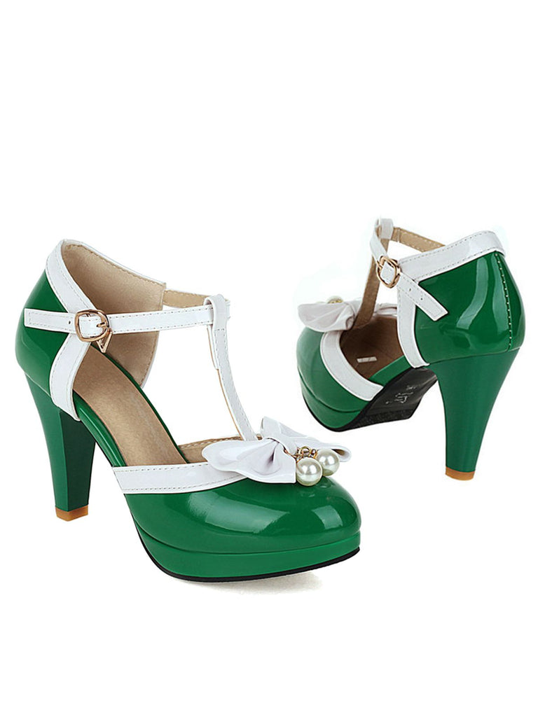 Retro T-Strap Bow High Heel Shoes — vintage elegance for the modern woman