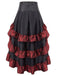 Red Ruffle Patchwork Irregular Skirt, vintage skirt, retro style - perfect for women who love vintage and retro fashion
