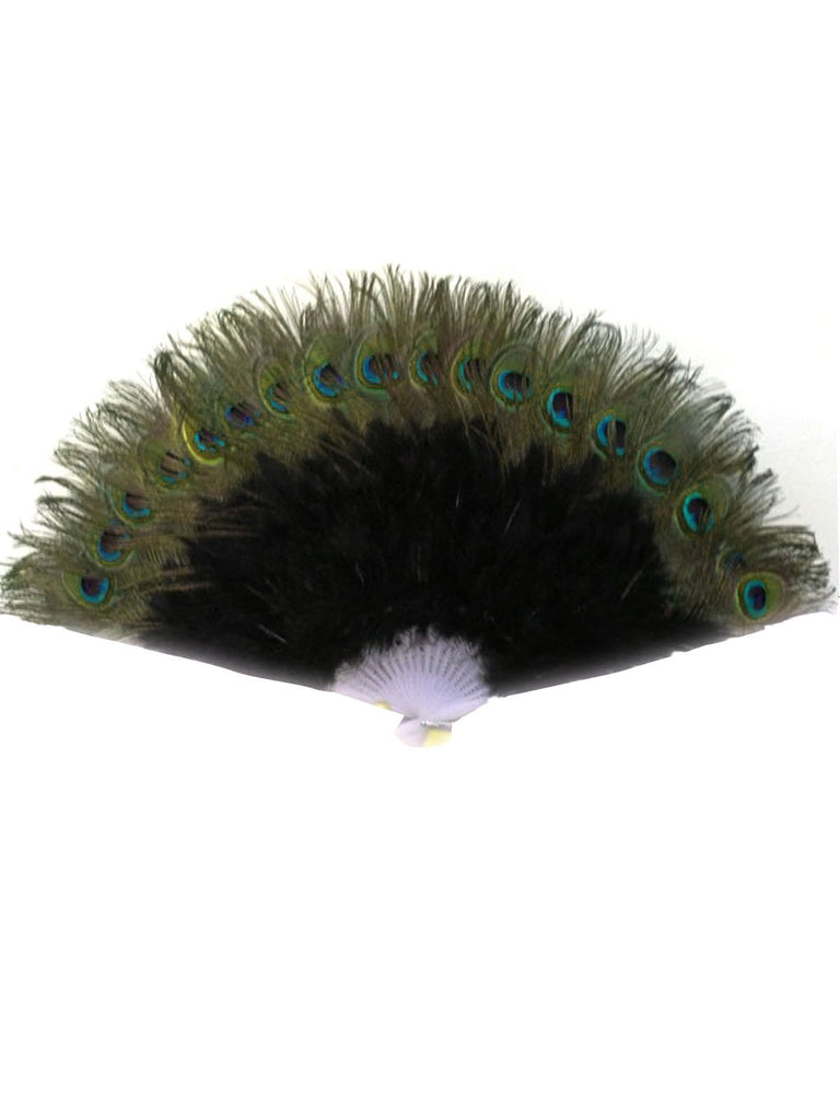 [US Warehouse] Peacock Feather Folding Hand Fan
