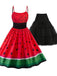 2PCS Watermelon 1950s Dress & Black Petticoat