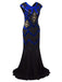 Blue 1920s Gatsby Maxi Dress
