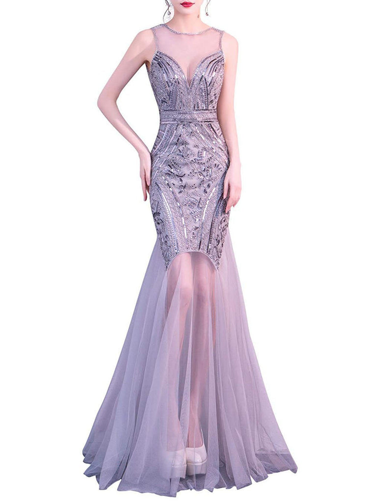 1920s Sequin Gatsby Long Dress