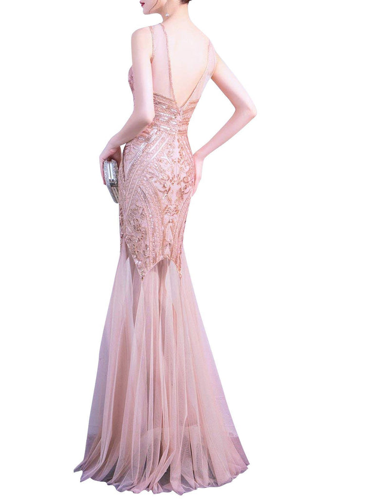 1920s Sequin Gatsby Long Dress
