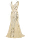 [US Warehouse] Apricot 1920s Sequin Maxi Dress