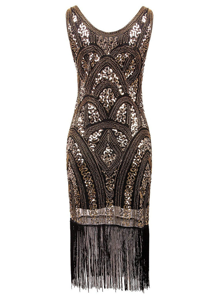 1920s Sequin Fringe Flapper Dress | Retro Stage