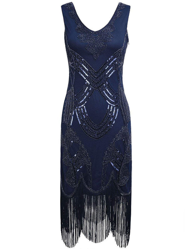 Blue 1920s Sequin Flapper Dress | Retro Stage