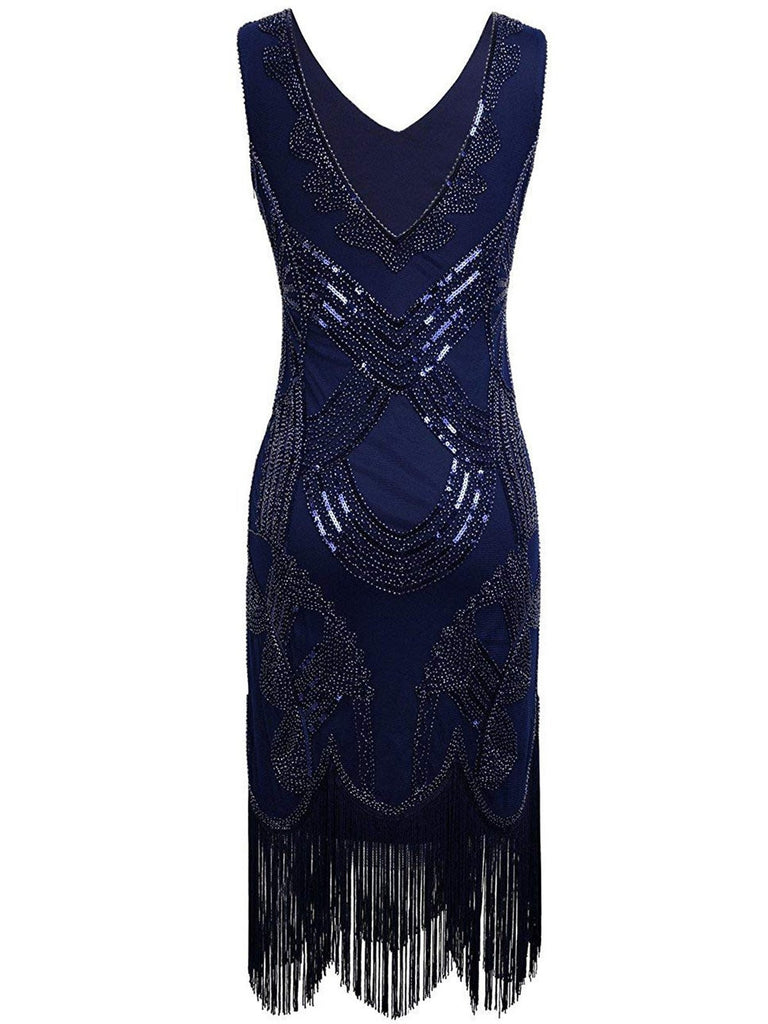 Blue 1920s Sequin Flapper Dress
