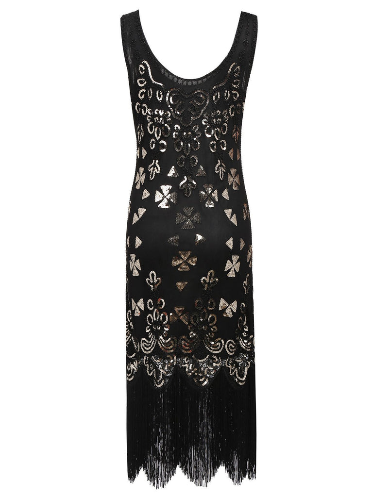 [US Warehouse] Gold 1920s Sequin Flapper Dress