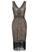 Apricot 1920s Sequin Fringe Flapper Dress